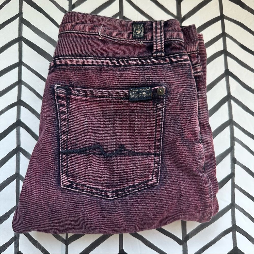 7 For All Mankind Size 14 Slimmy Red Wash Jeans